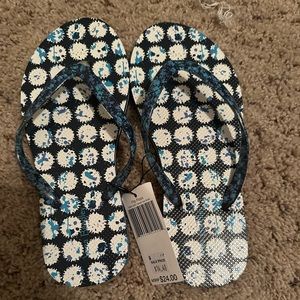 Vera Bradley Blue patterned flip flops